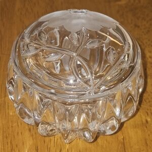 Vtg Princess House Heritage Lead Crystal Ring Trinket Box Glass # 804 Etched